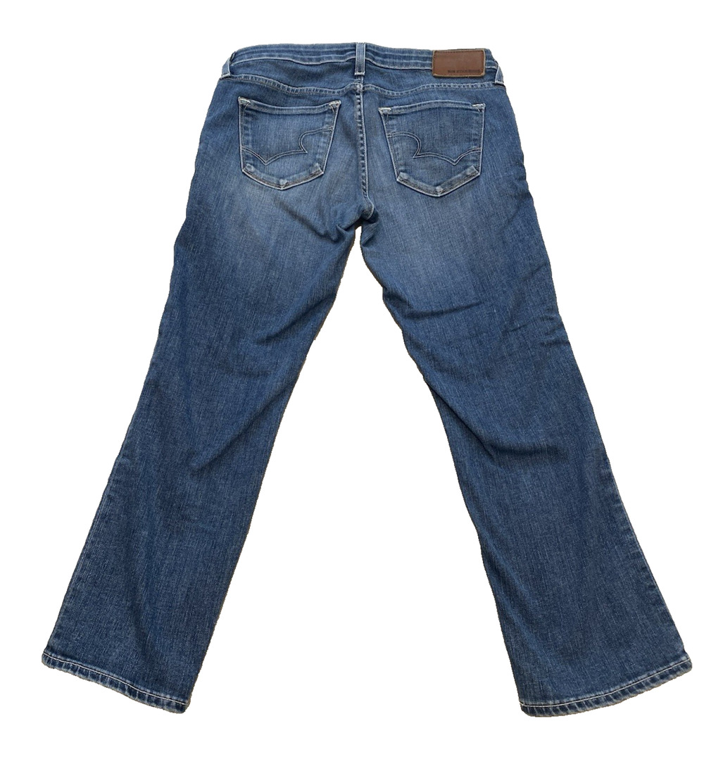Big Star Rikki Low Rise Womens Capris Y2K Cropped Flood Jeans Size 28 Distressed